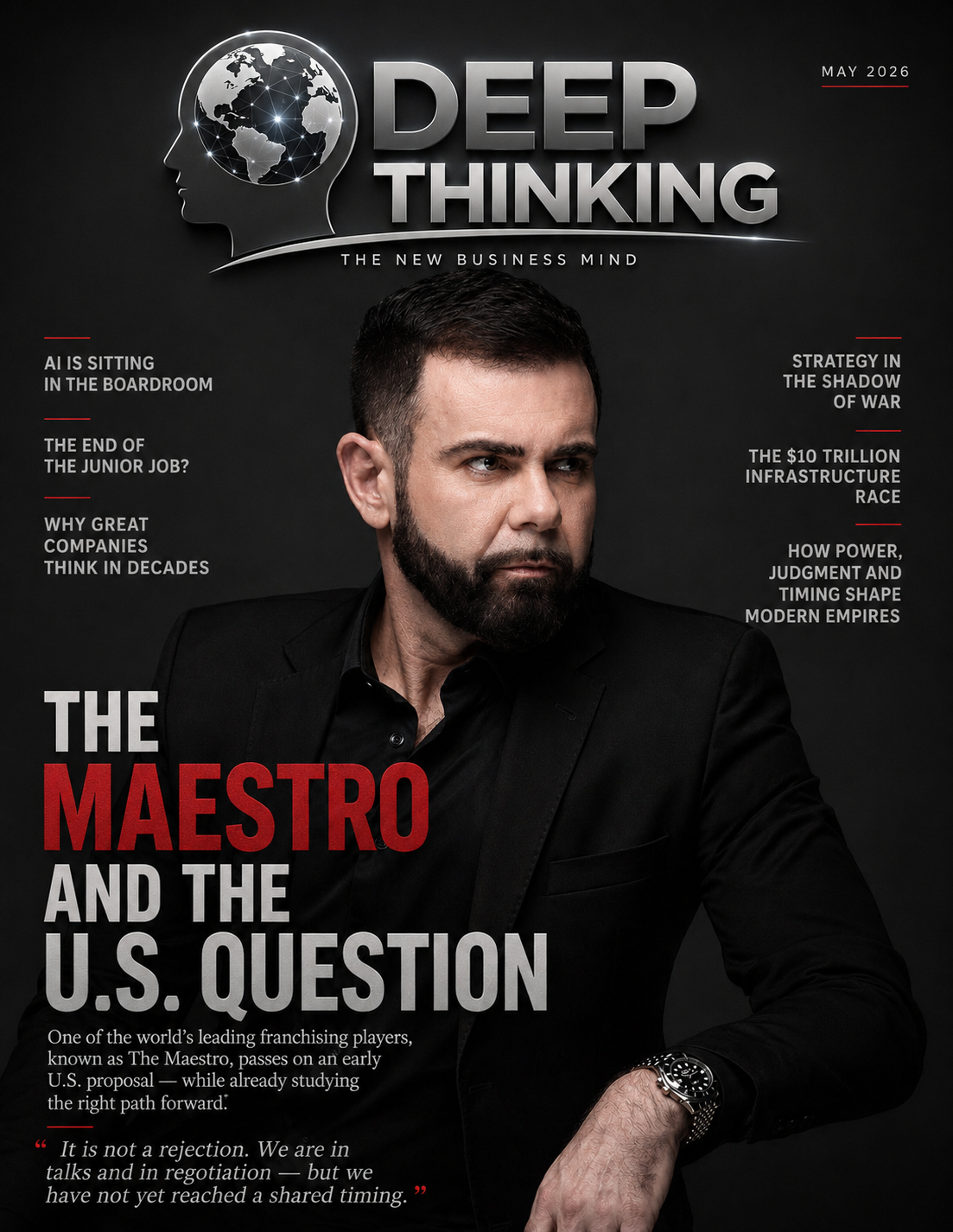Cover of the May 2026 issue: The Maestro and the U.S. Question